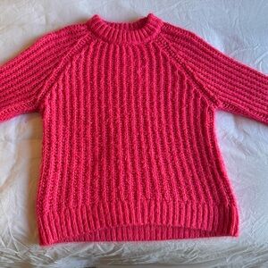 Zara Vibrant Pink Crew Neck Sweater